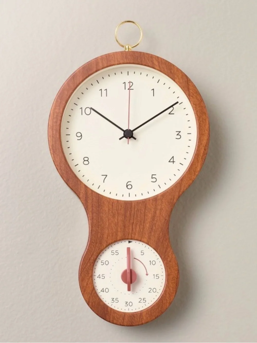 Faux Wood and Brass Kitchen Clock and Timer - Hearth & Hand™ with Magnolia